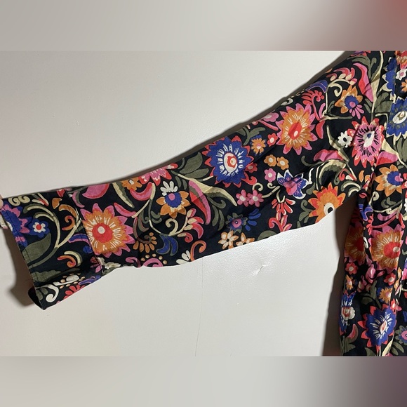 Boden New Linen Shirt in Black Gardenia Pop Floral Relaxed Fit - Picture 4 of 4